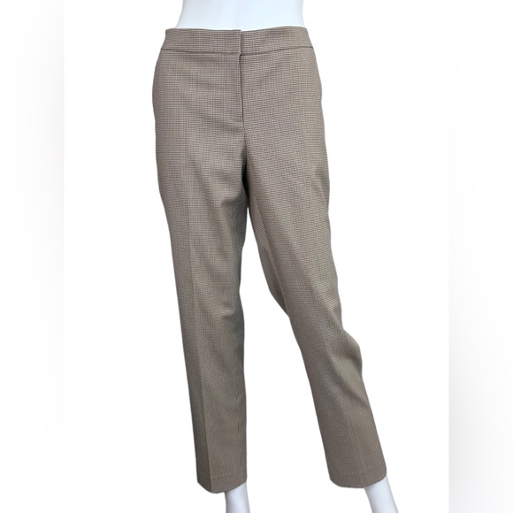 LAFAYETTE 148 New York Brown Houndstooth MANHATTAN Pants - Picture 1 of 10